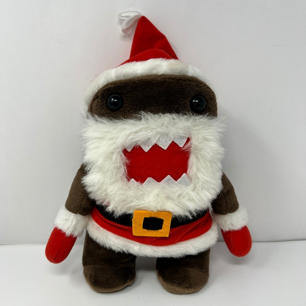 Domo Santa Claus Plush 10" Brown Red Christmas Holiday Stuffed Animal‎ 2013